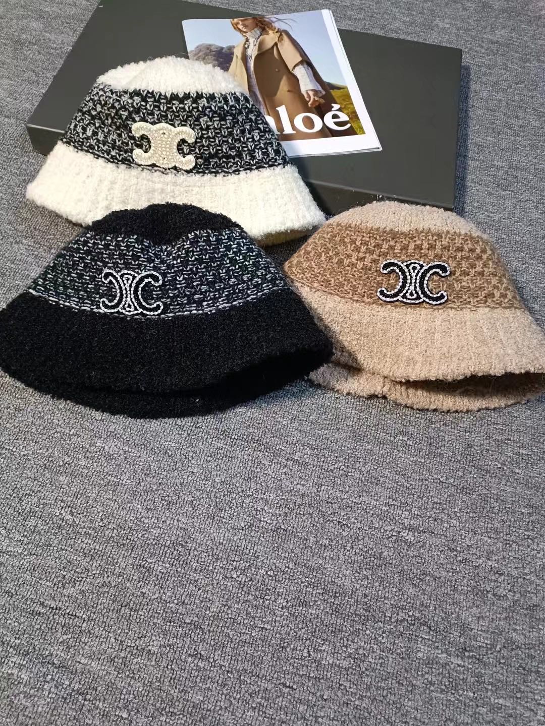 [TOP] CELINE Striped Bucket Hat - 3 Colour