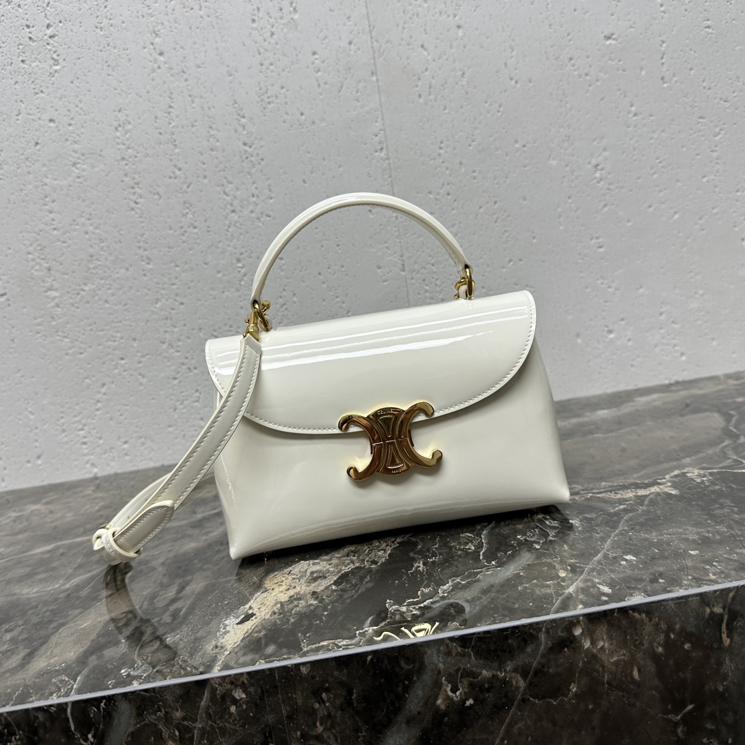 [TOP] CELINE Triomphe Bag Patent Leather 20.5x13 x8cm - 2 Colour