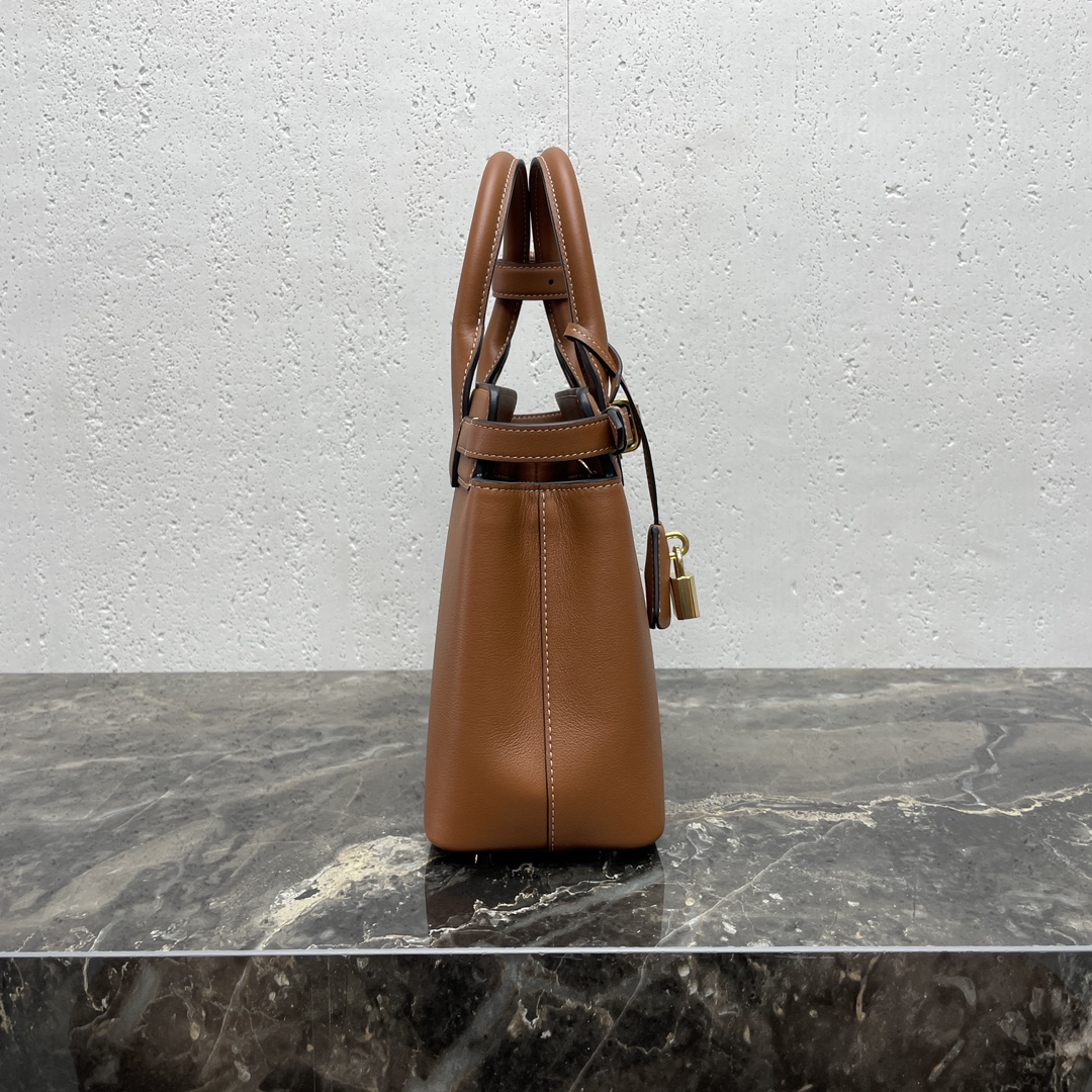 [TOP] CELINE TEEN CONTI Calfskin Bag 21x25x11cm - Brown/Black