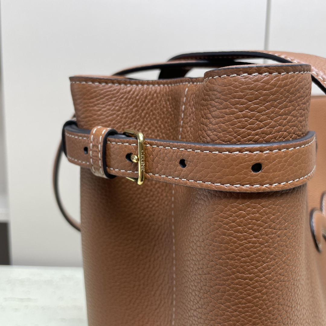 [TOP] CELINE Cabas Anais Grained Calfskin Bag 24x25x12cm - Brown