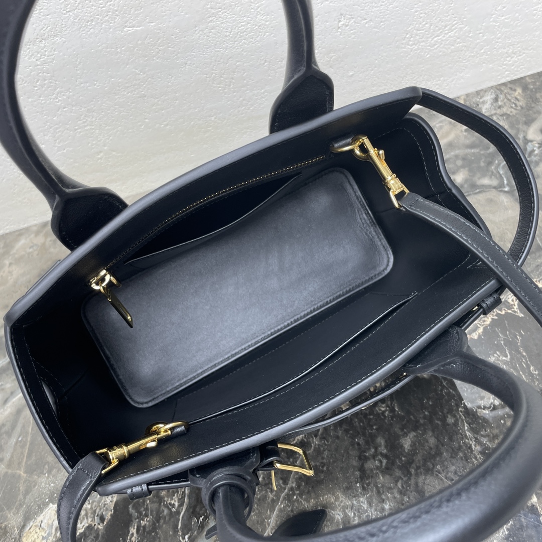 [TOP] CELINE TEEN CONTI Calfskin Bag 21x25x11cm - Brown/Black