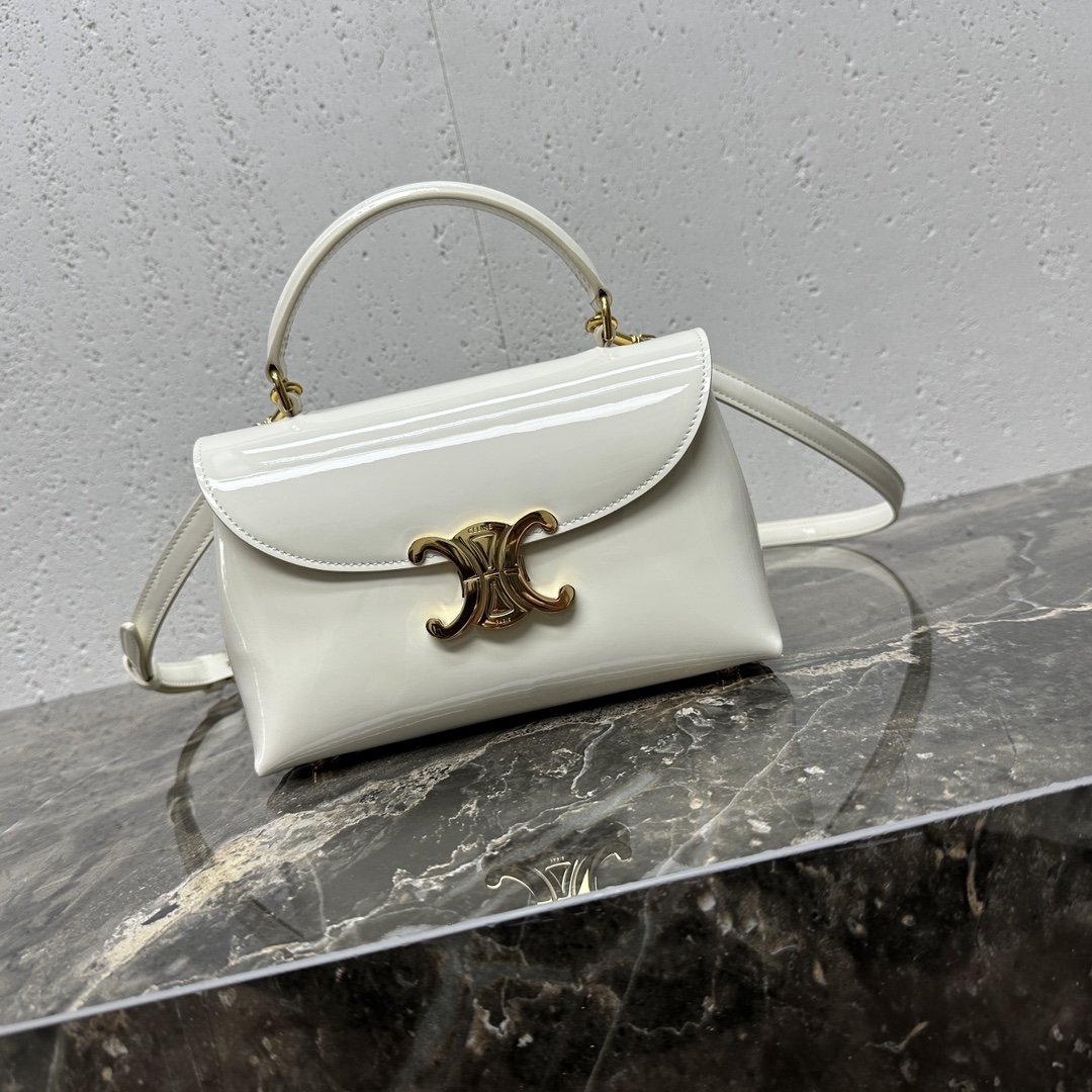 [TOP] CELINE Triomphe Bag Patent Leather 20.5x13 x8cm - 2 Colour