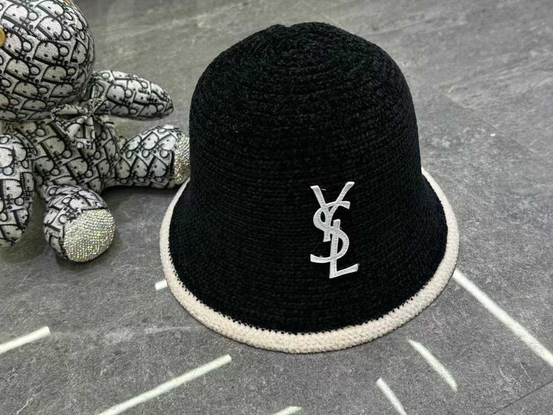[TOP] Yves Saint Laurent YSL Knitted Fisherman's Hat - 2 Colors