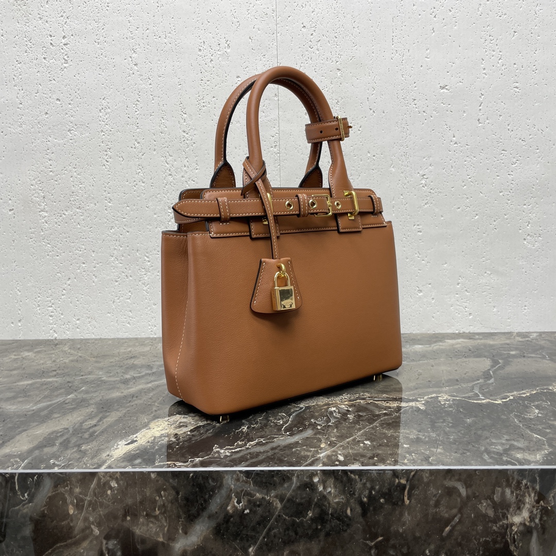 [TOP] CELINE TEEN CONTI Calfskin Bag 21x25x11cm - Brown/Black