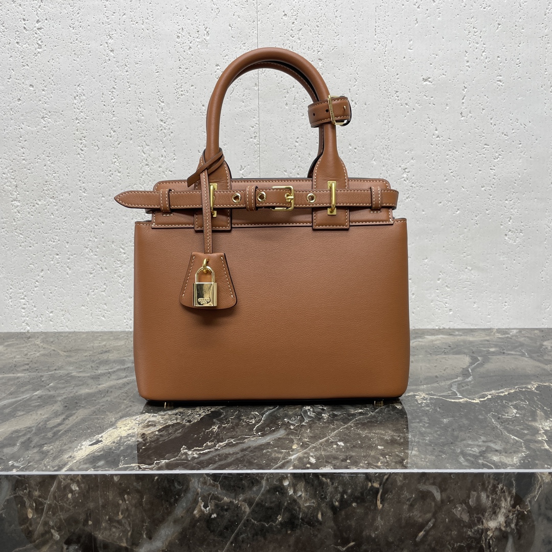 [TOP] CELINE TEEN CONTI Calfskin Bag 21x25x11cm - Brown/Black