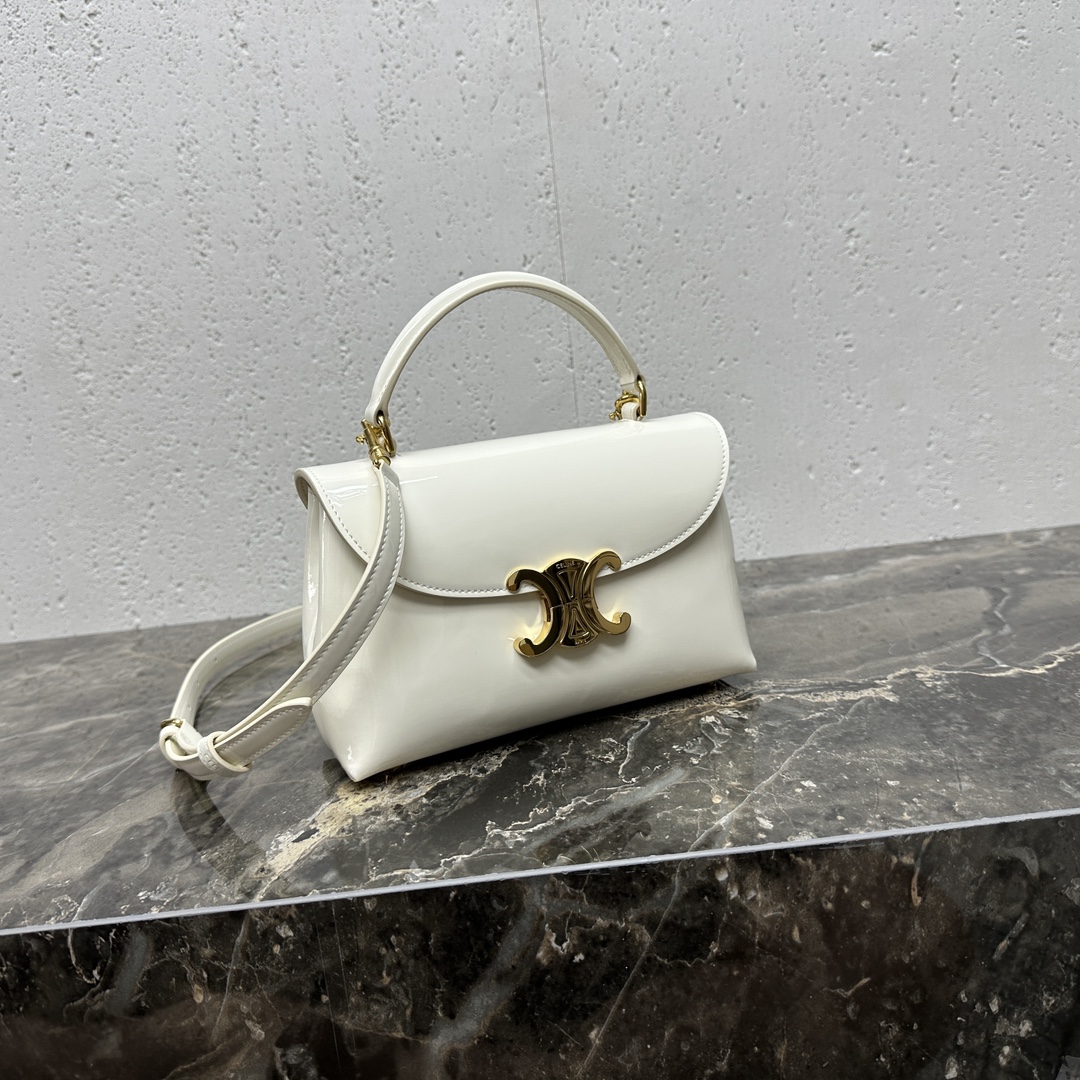 [TOP] CELINE Triomphe Bag Patent Leather 20.5x13 x8cm - 2 Colour