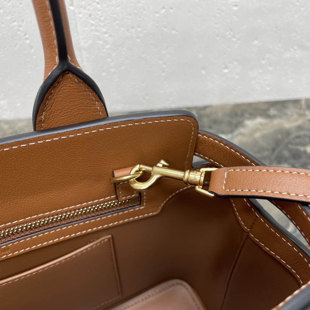 [TOP] CELINE TEEN CONTI Calfskin Bag 21x25x11cm - Brown/Black