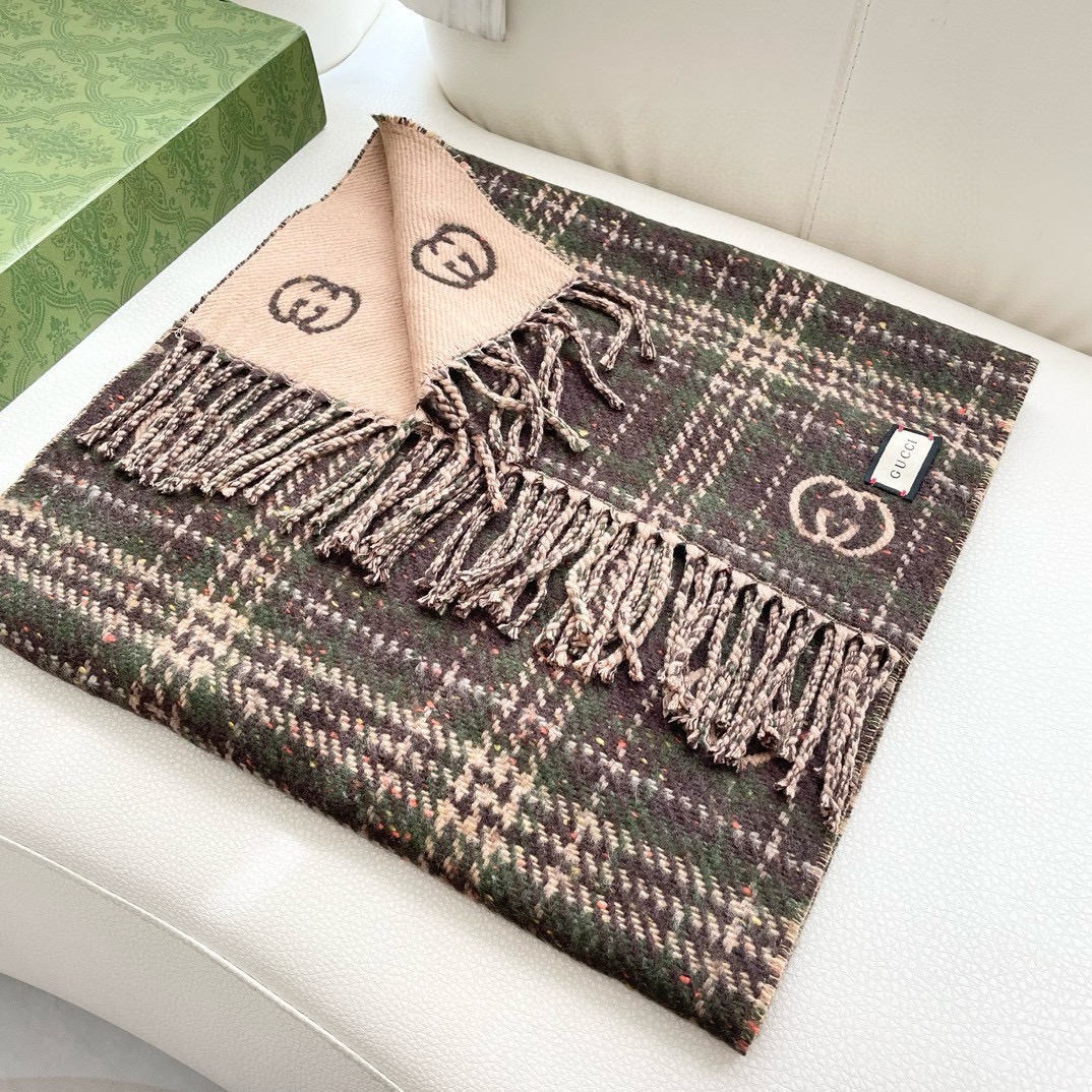 [TOP] GUCCI Cashmere Scarf  35×195cm - 2 Colors