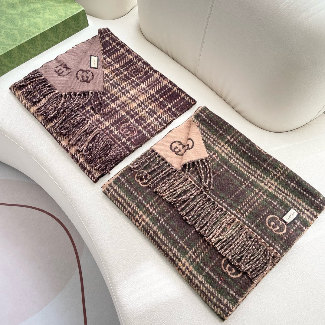 [TOP] GUCCI Cashmere Scarf  35×195cm - 2 Colors