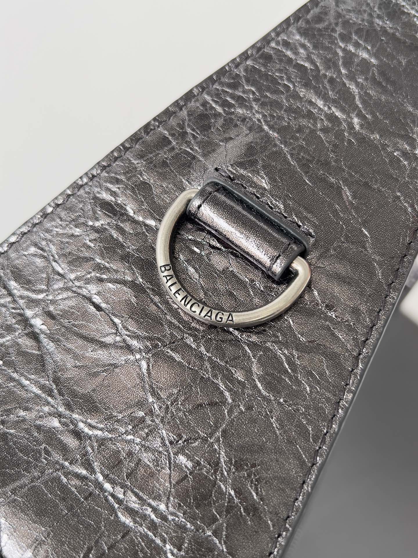 [TOP] BALENCIAGA Superbusy Series Sheepskin Shoulder Bag  32 x  12 x 10 cm/35 x 12 x 11 cm  -Sliver