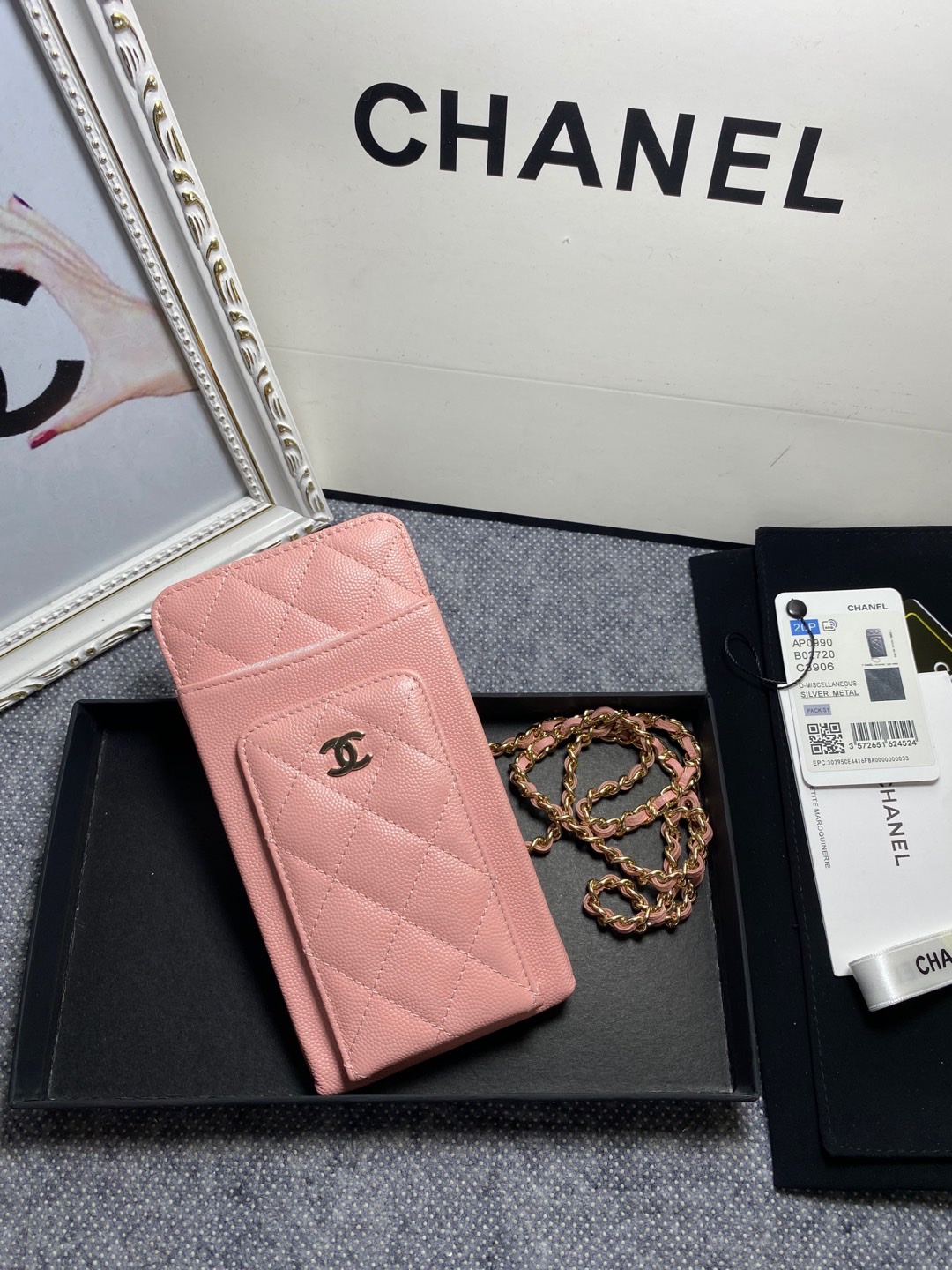 [TOP] CHANEL Caviar Mobile Phone Bags 18.2*9*3cm - 4 Color & GHW