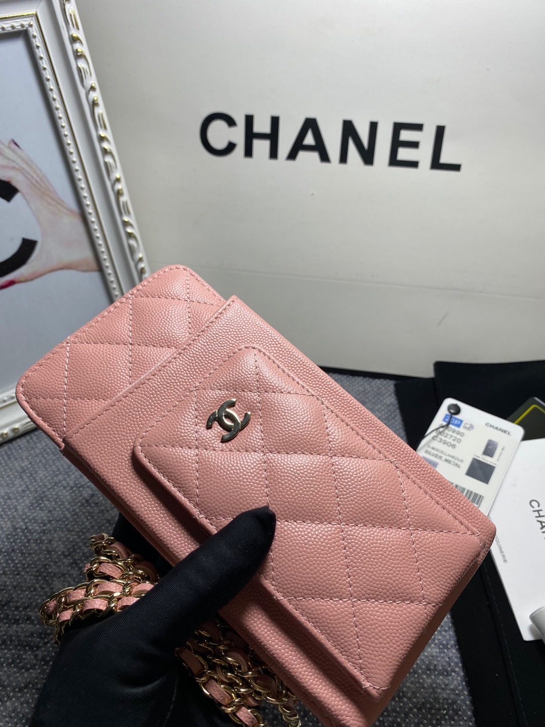 [TOP] CHANEL Caviar Mobile Phone Bags 18.2*9*3cm - 4 Color & GHW