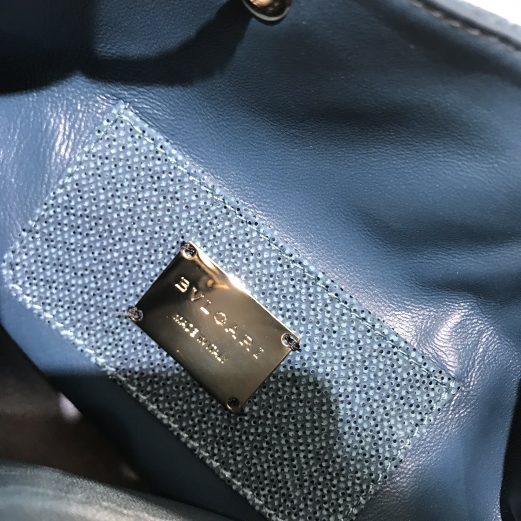 [TOP] BVLGARI Snake printed patent calfskin Bucket Bag 16*20*10.5cm - Green