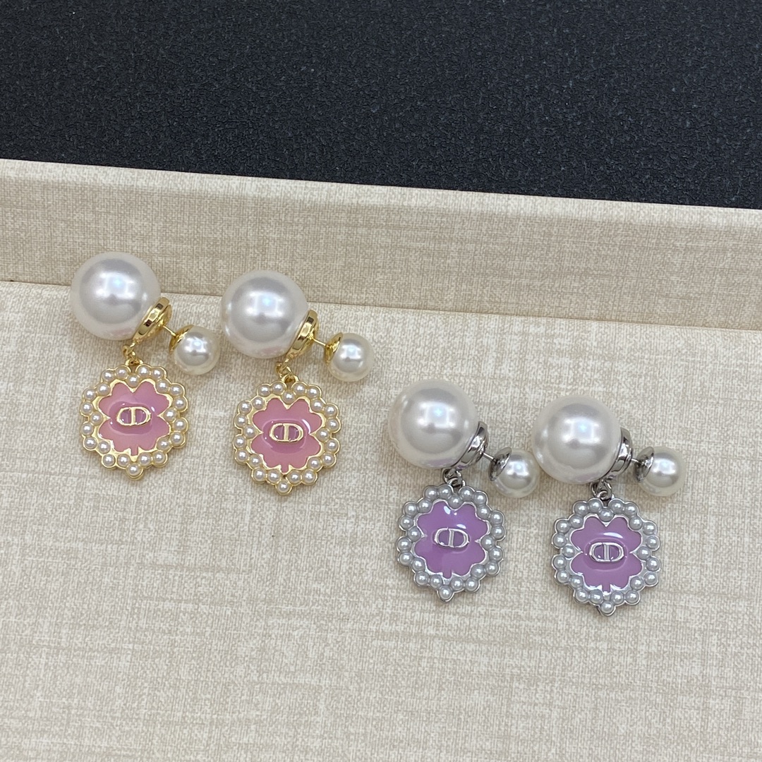 [TOP] Christian Dior Earrings with Pearl - 2 Color