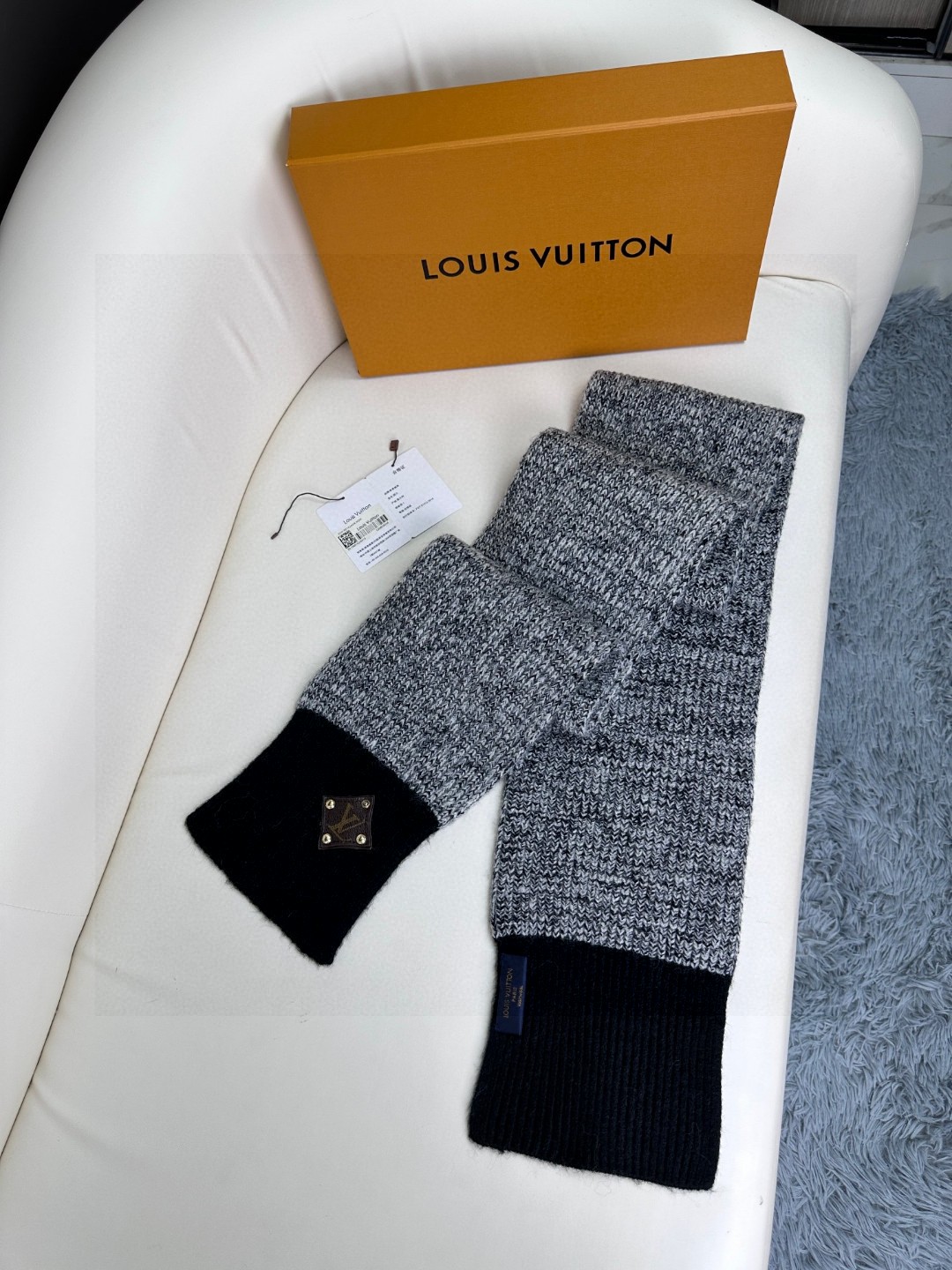 [TOP] Louis Vuitton LV Wool Scarf 20*180cm - Grey