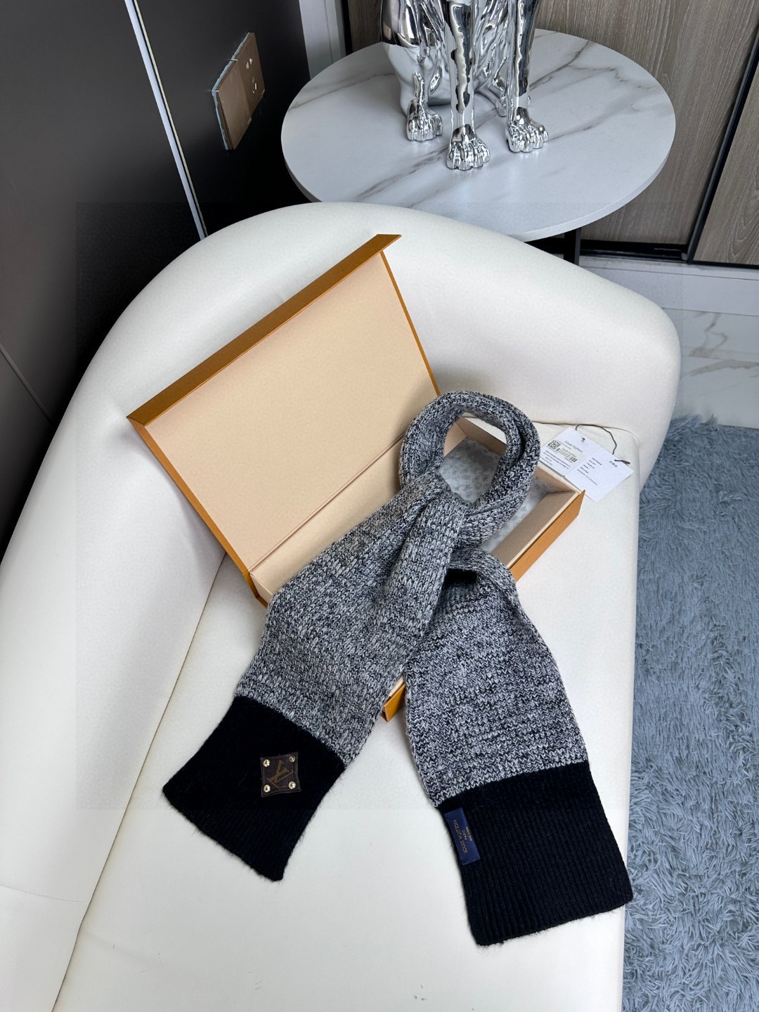 [TOP] Louis Vuitton LV Wool Scarf 20*180cm - Grey