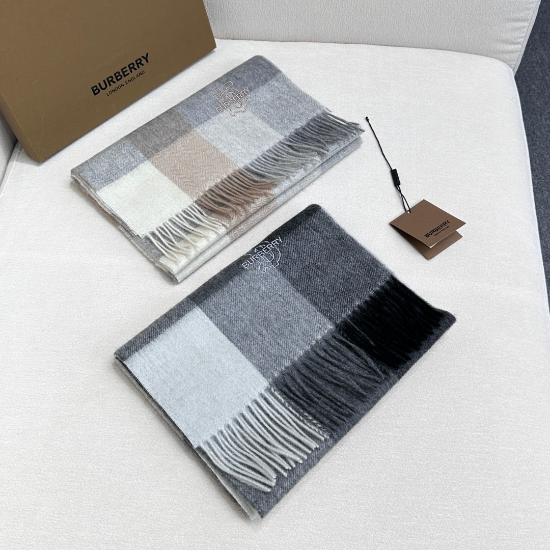 [TOP] BURBERRY Cashmere Scarf 30-170cm  - 2 Colors