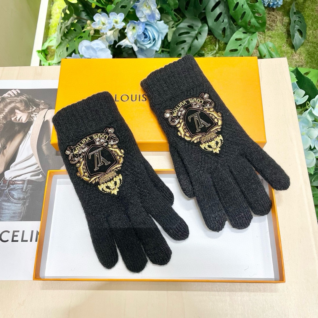 [TOP] Louis Vuitton LV  Gloves-Black