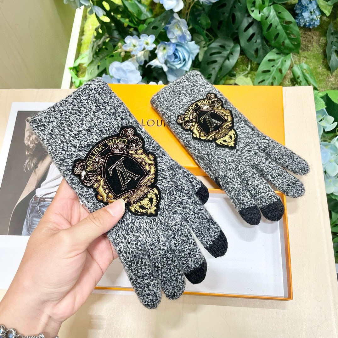 [TOP] Louis Vuitton LV  Gloves-Grey