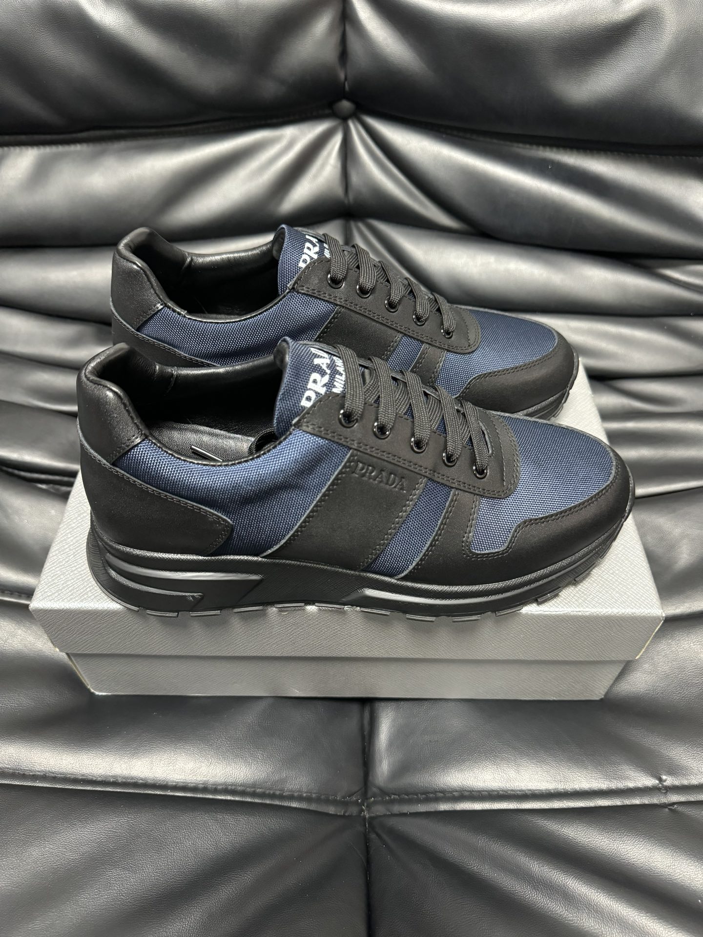 [TOP] PRADA Men's Shoes - Black and Blue