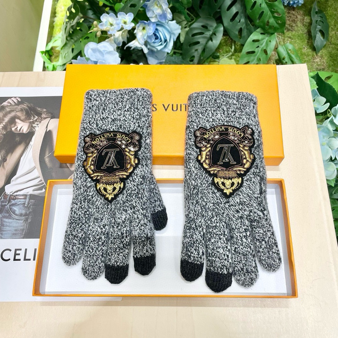 [TOP] Louis Vuitton LV  Gloves-Grey
