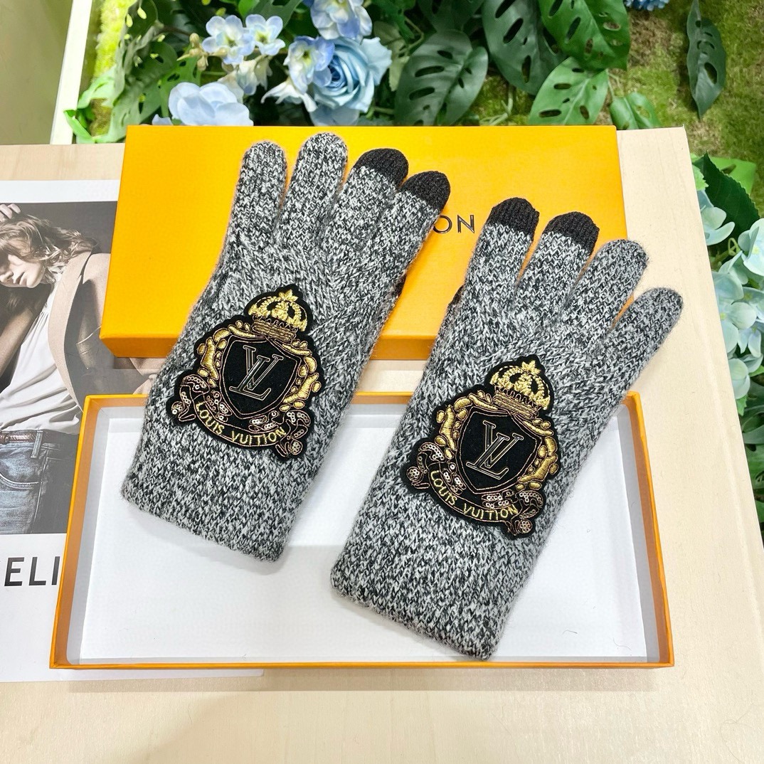 [TOP] Louis Vuitton LV  Gloves-Grey