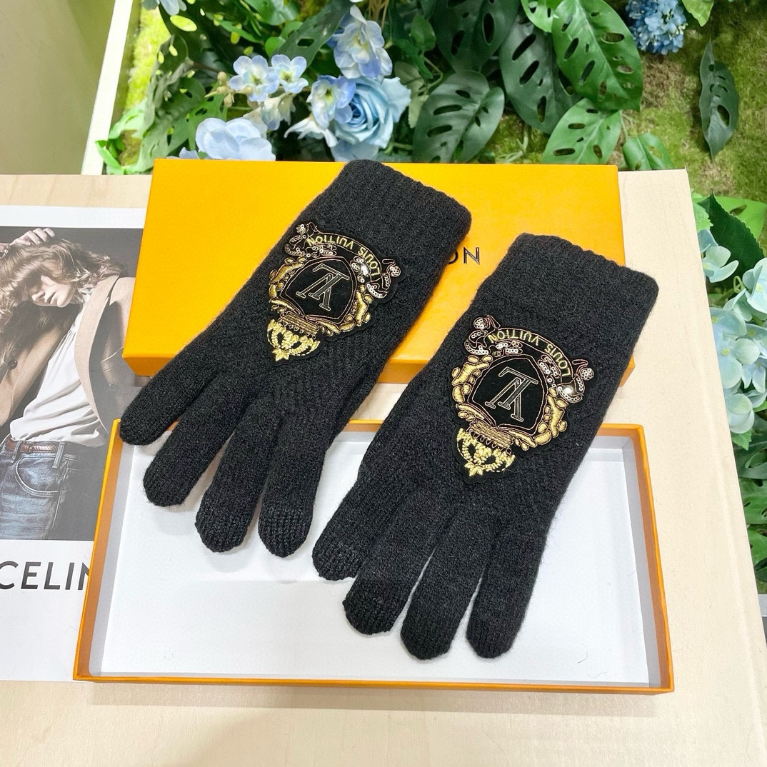 [TOP] Louis Vuitton LV  Gloves-Black