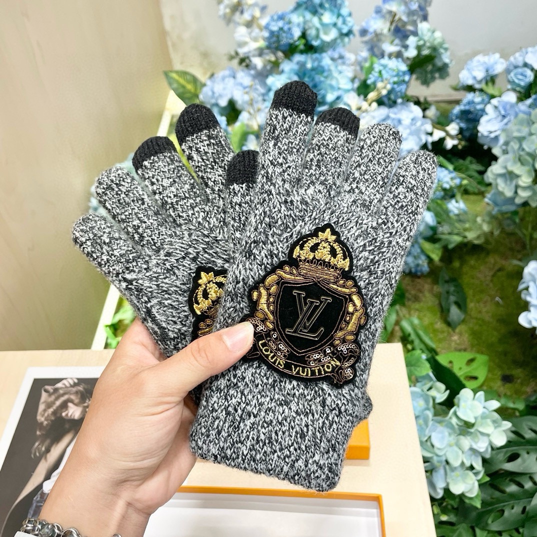 [TOP] Louis Vuitton LV  Gloves-Grey