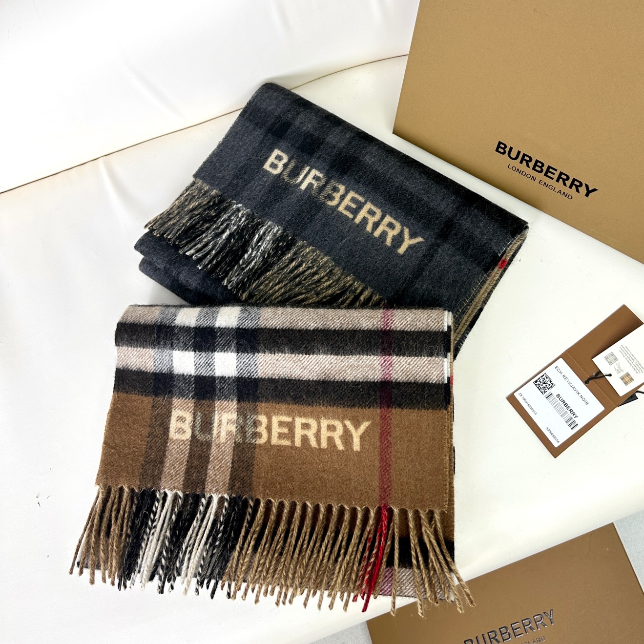 [TOP] BURBERRY Cashmere Scarf 168x30cm    - 2 Colors