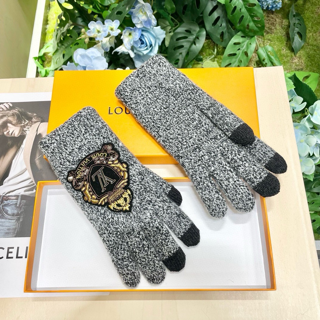 [TOP] Louis Vuitton LV  Gloves-Grey