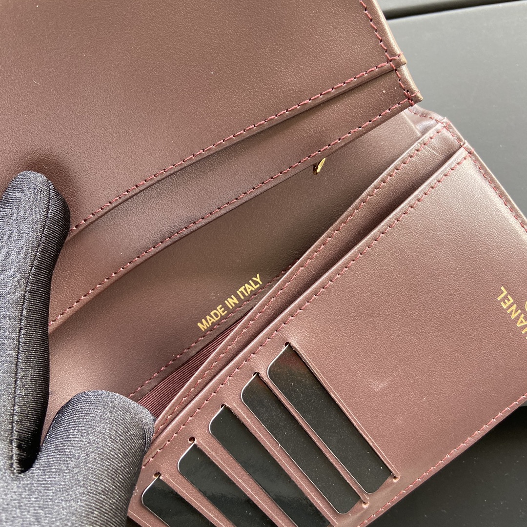 [TOP] CHANEL Wallet Grained Calfskin 18.5×10×2.5cm - Black & GHW/SHW