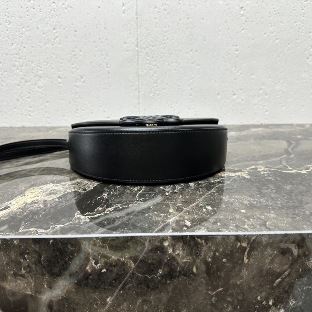 [TOP] CELINE Besace Cuir Triomphe Bag Cow Leather Handbag 23*13.5*6 - Black