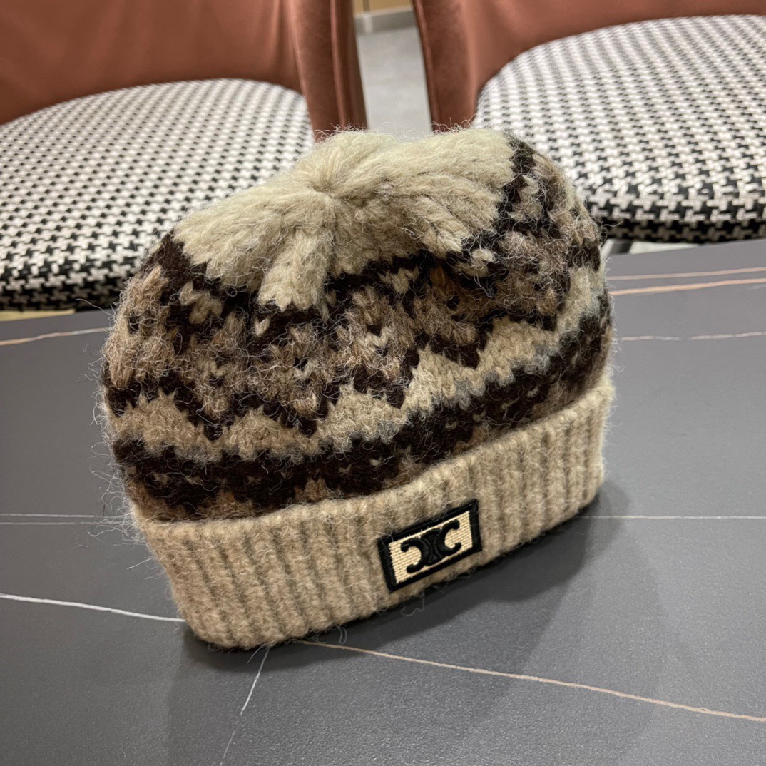 [TOP] CELINE Wool Knitted Hat - 4 Colour