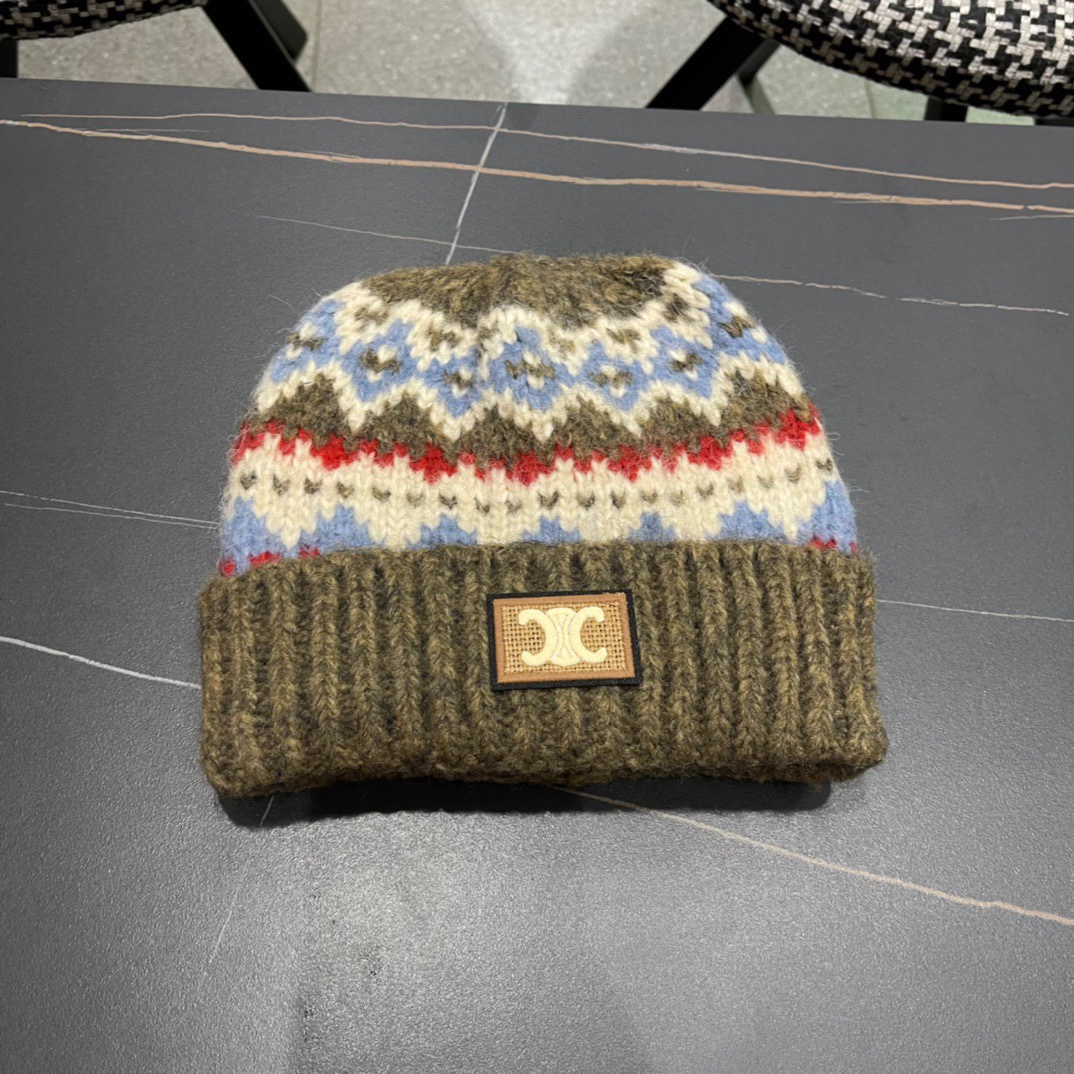 [TOP] CELINE Wool Knitted Hat - 4 Colour