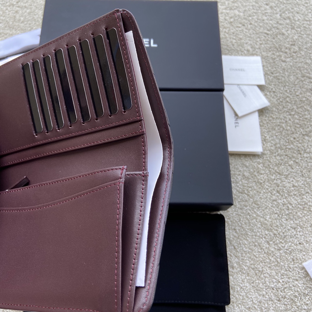 [TOP] CHANEL Wallet Lambskin 18.5×10×2.5cm - Black & GHW/SHW