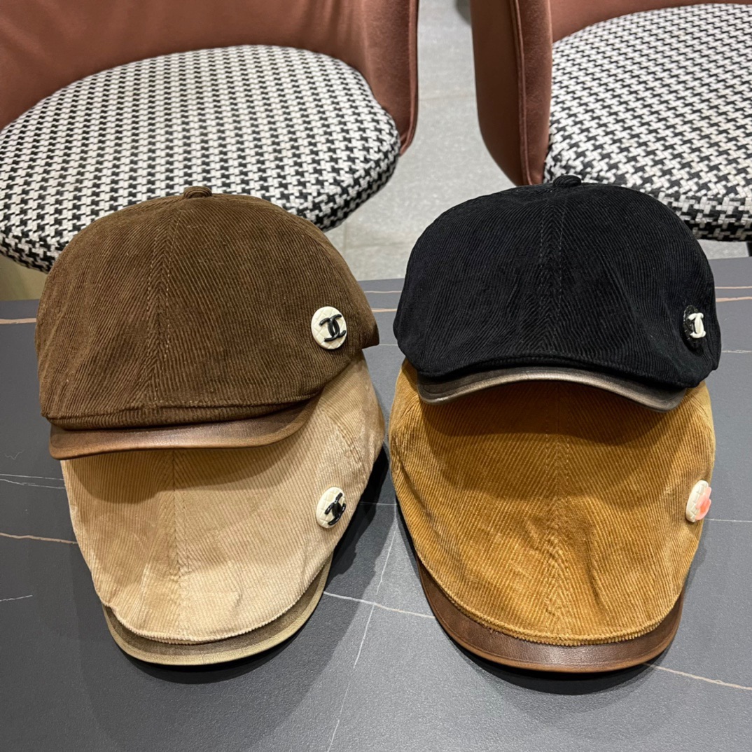 [TOP] CHANEL Painter's Striped Hat - 4 Colors