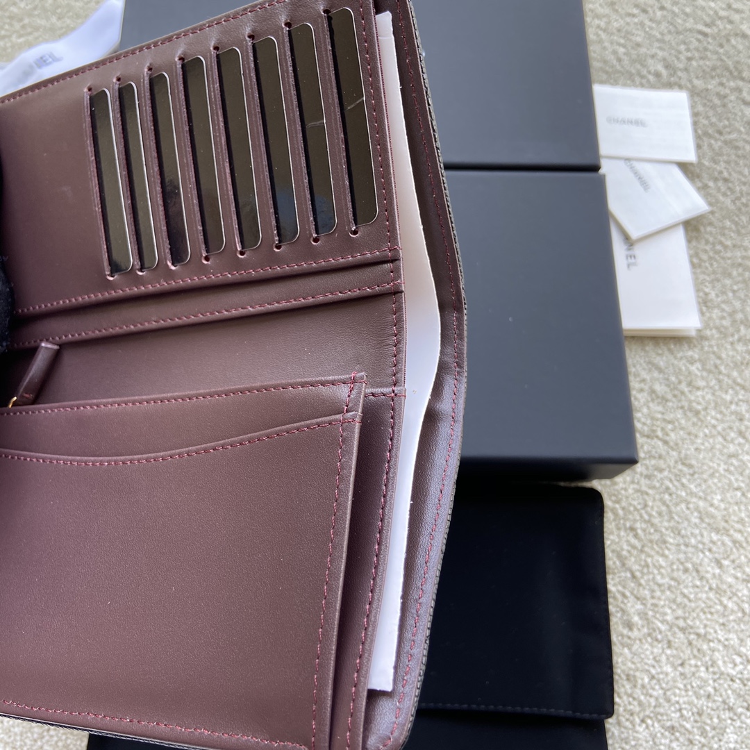 [TOP] CHANEL Wallet Grained Calfskin 18.5×10×2.5cm - Black & GHW/SHW