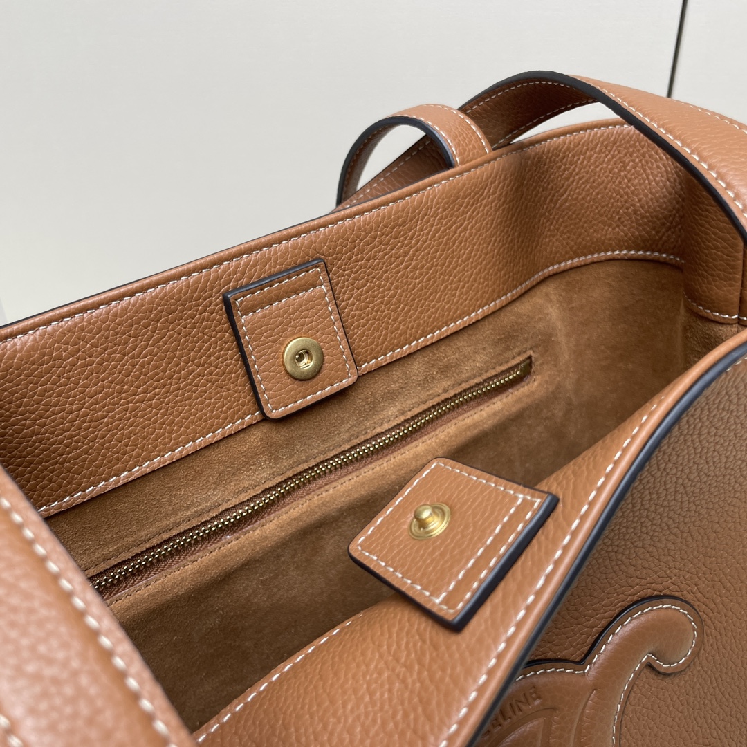 [TOP] CELINE Cabas Bags Granulated Cow Leather Handbag - 24*25*12CM - 2 Colour