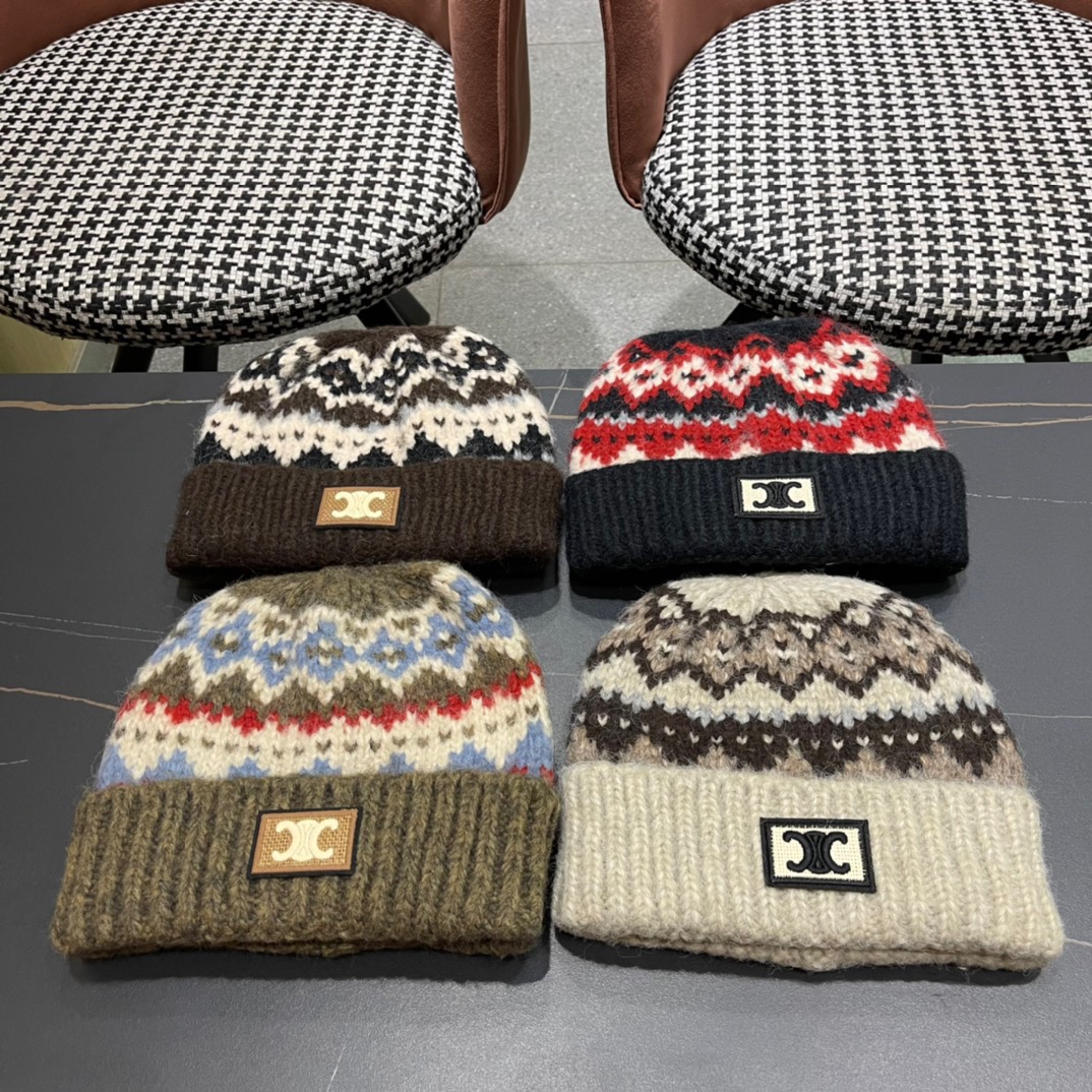 [TOP] CELINE Wool Knitted Hat - 4 Colour