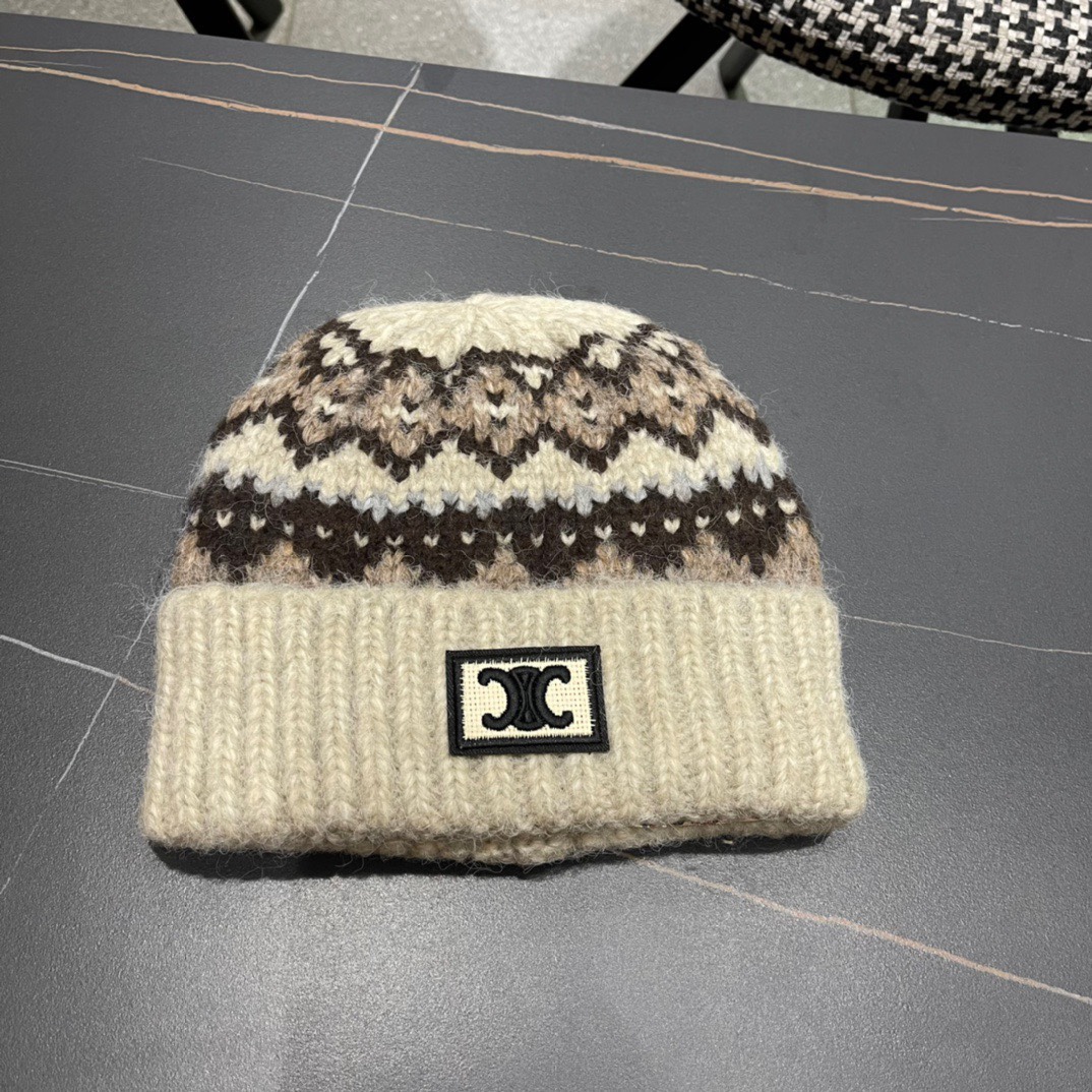 [TOP] CELINE Wool Knitted Hat - 4 Colour