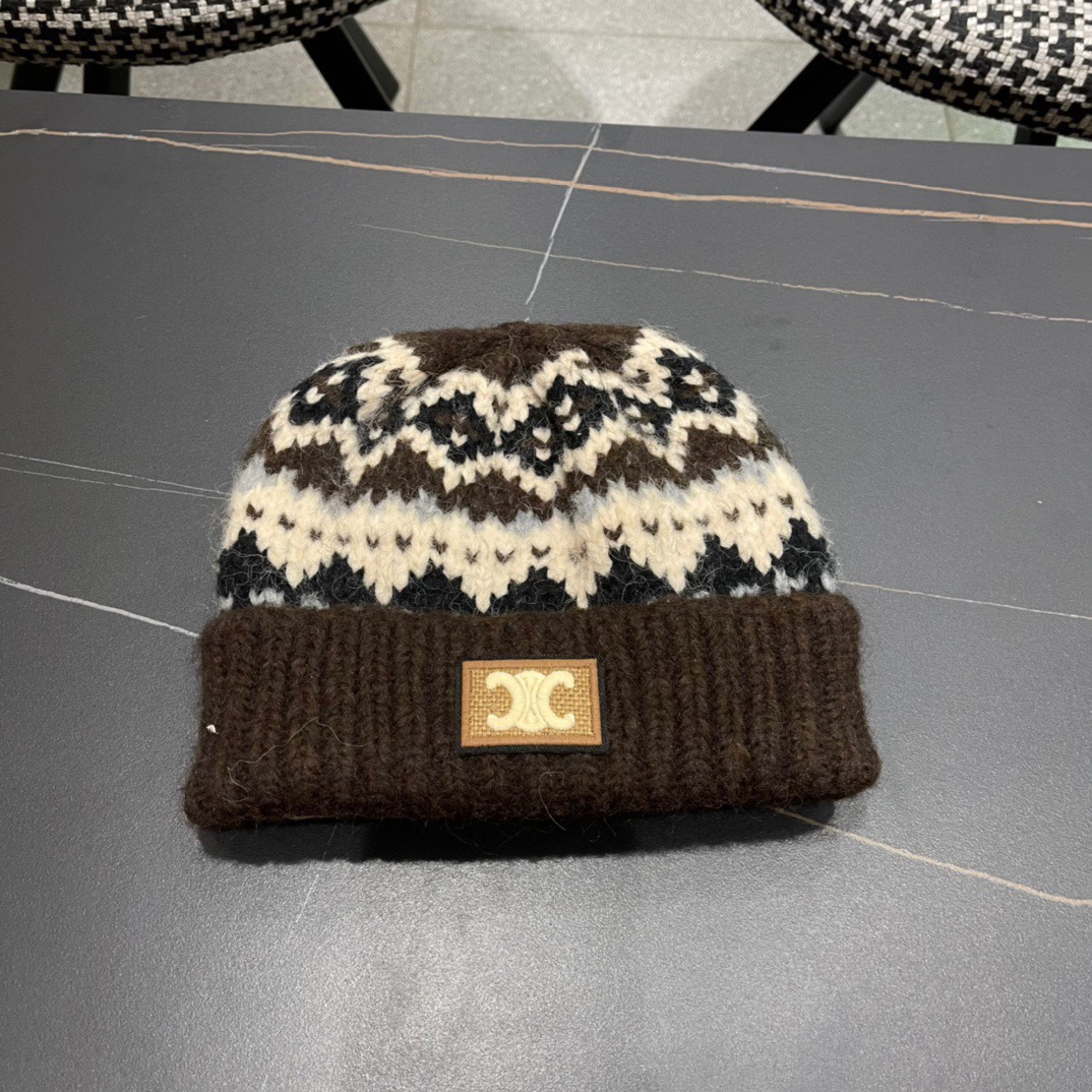 [TOP] CELINE Wool Knitted Hat - 4 Colour