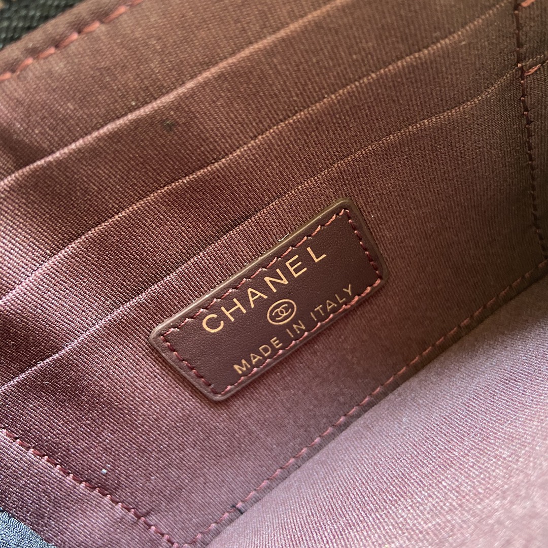 [TOP] CHANEL Wallet Grained Calfskin 19.5×10×2cm - Black & GHW/SHW