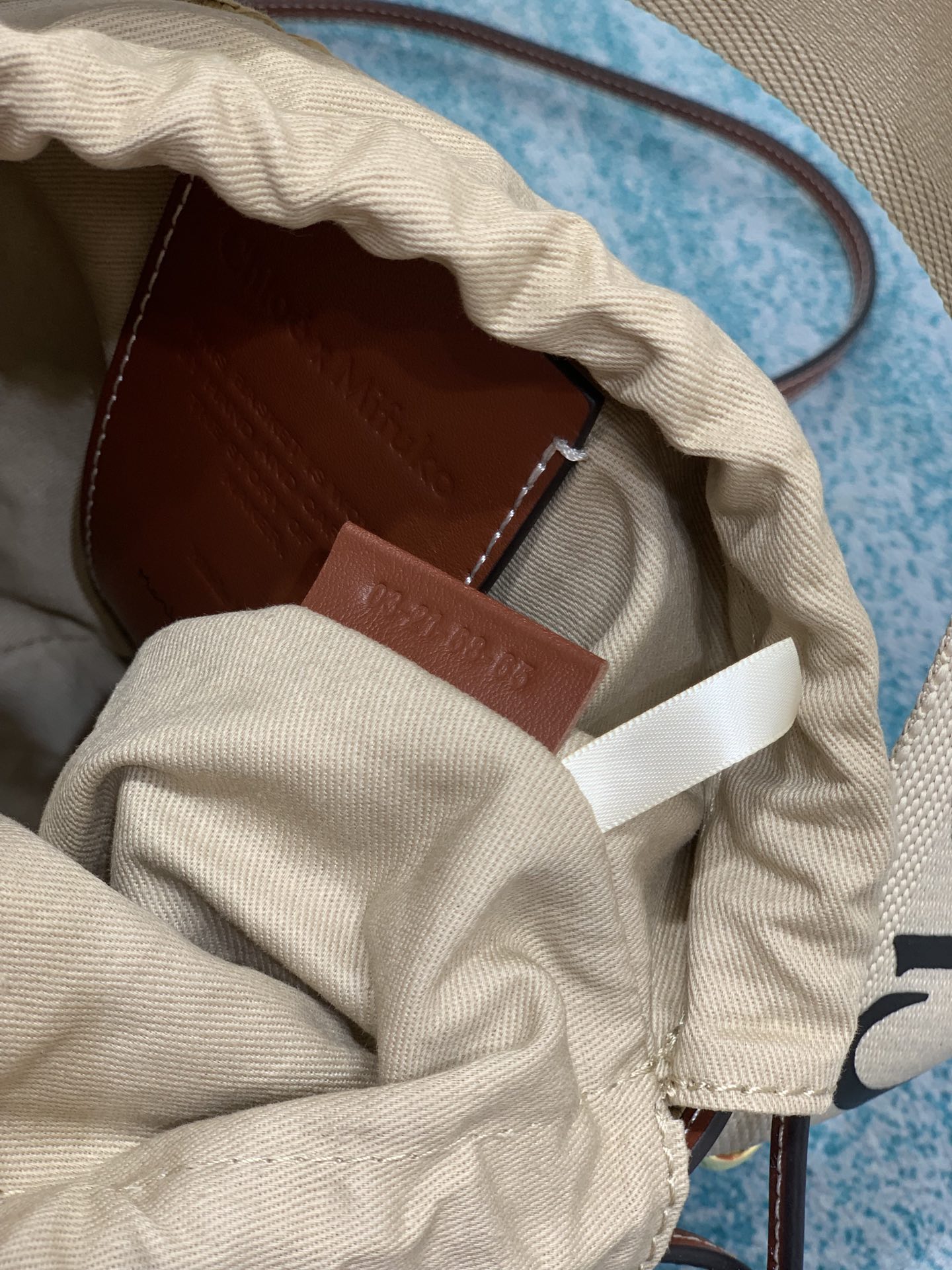 [TOP] Chloe Woody Woven Bucket Bag 17*16*16cm - Beige