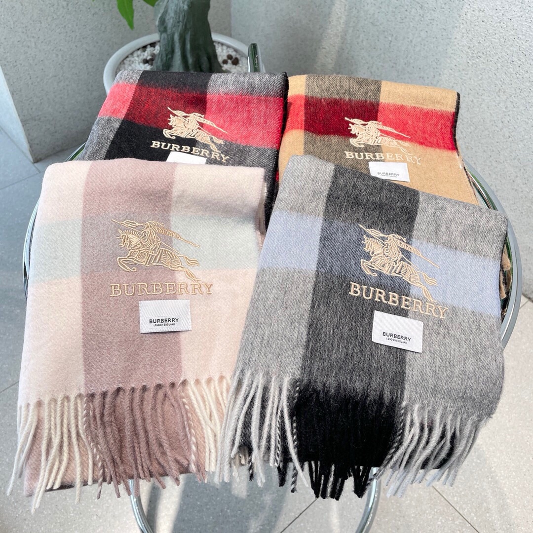 [TOP] BURBERRY Cashmere Scarf 180*32cm  - 4 Colors