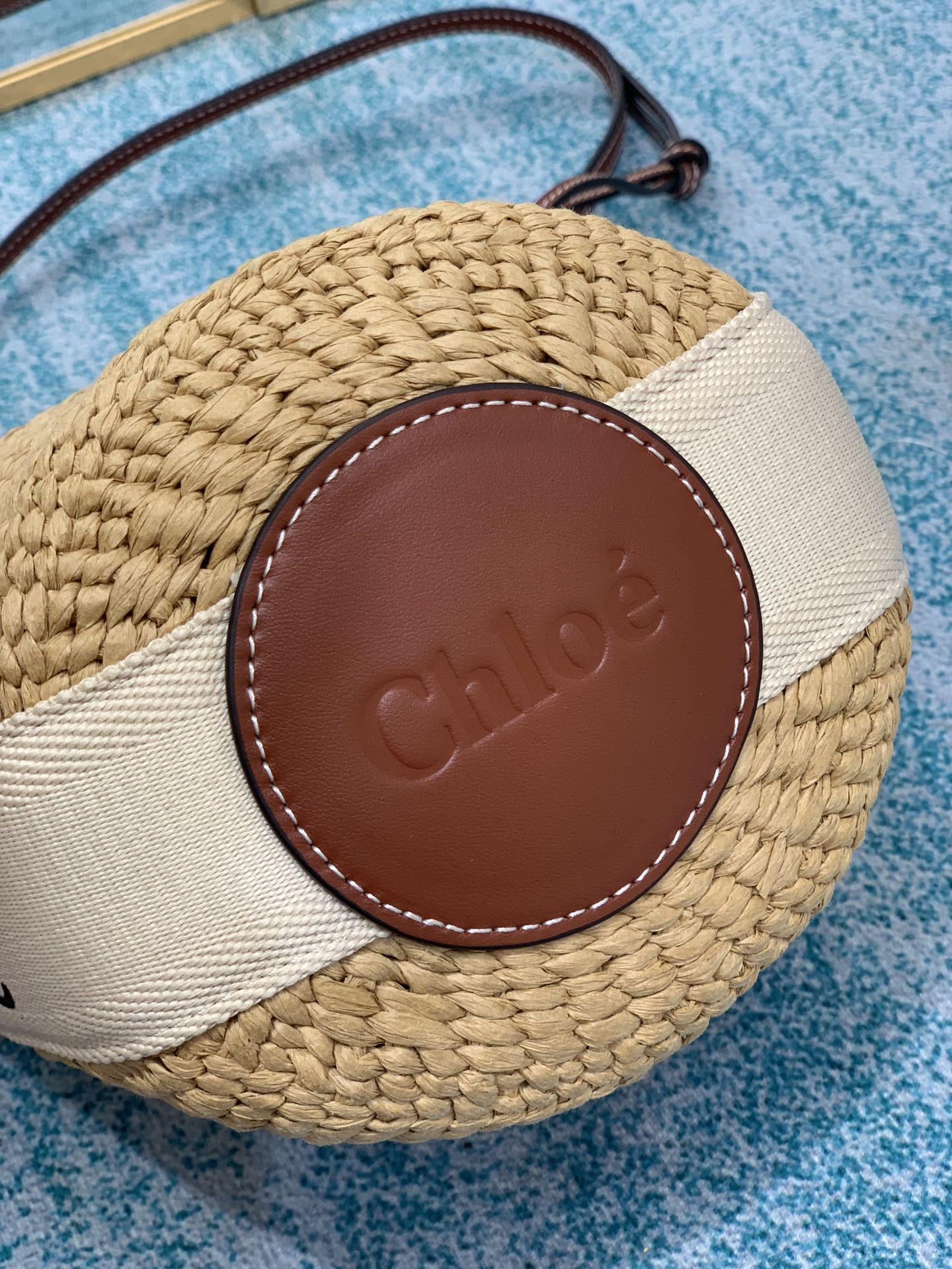 [TOP] Chloe Woody Woven Bucket Bag 17*16*16cm - Beige
