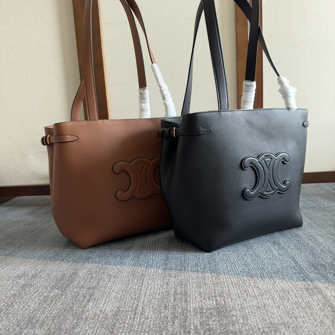 [TOP] CELINE Cabas Bags Granulated Cow Leather Handbag - 24*25*12CM - 2 Colour