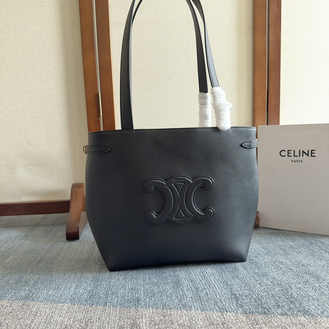 [TOP] CELINE Cabas Bags Granulated Cow Leather Handbag - 24*25*12CM - 2 Colour