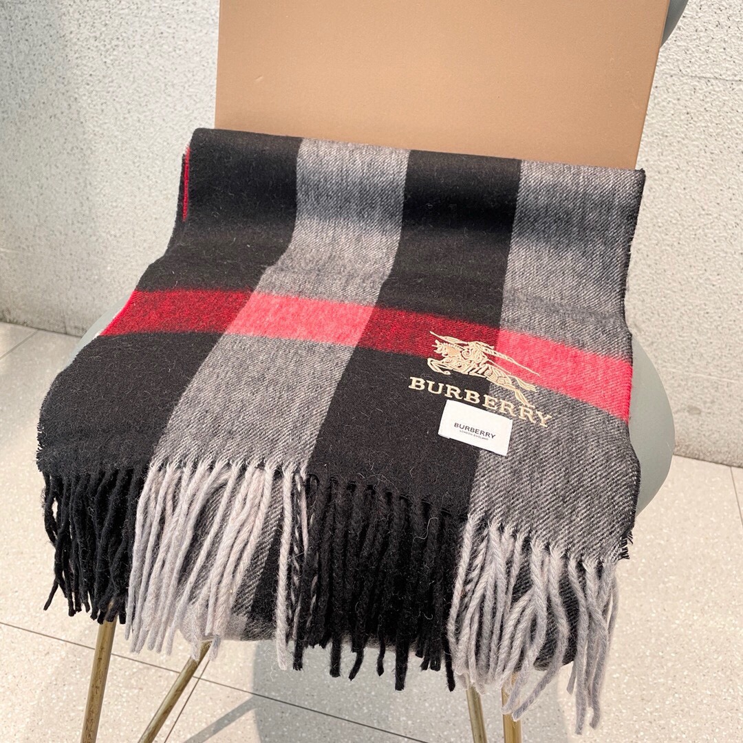 [TOP] BURBERRY Cashmere Scarf 180*32cm  - 4 Colors