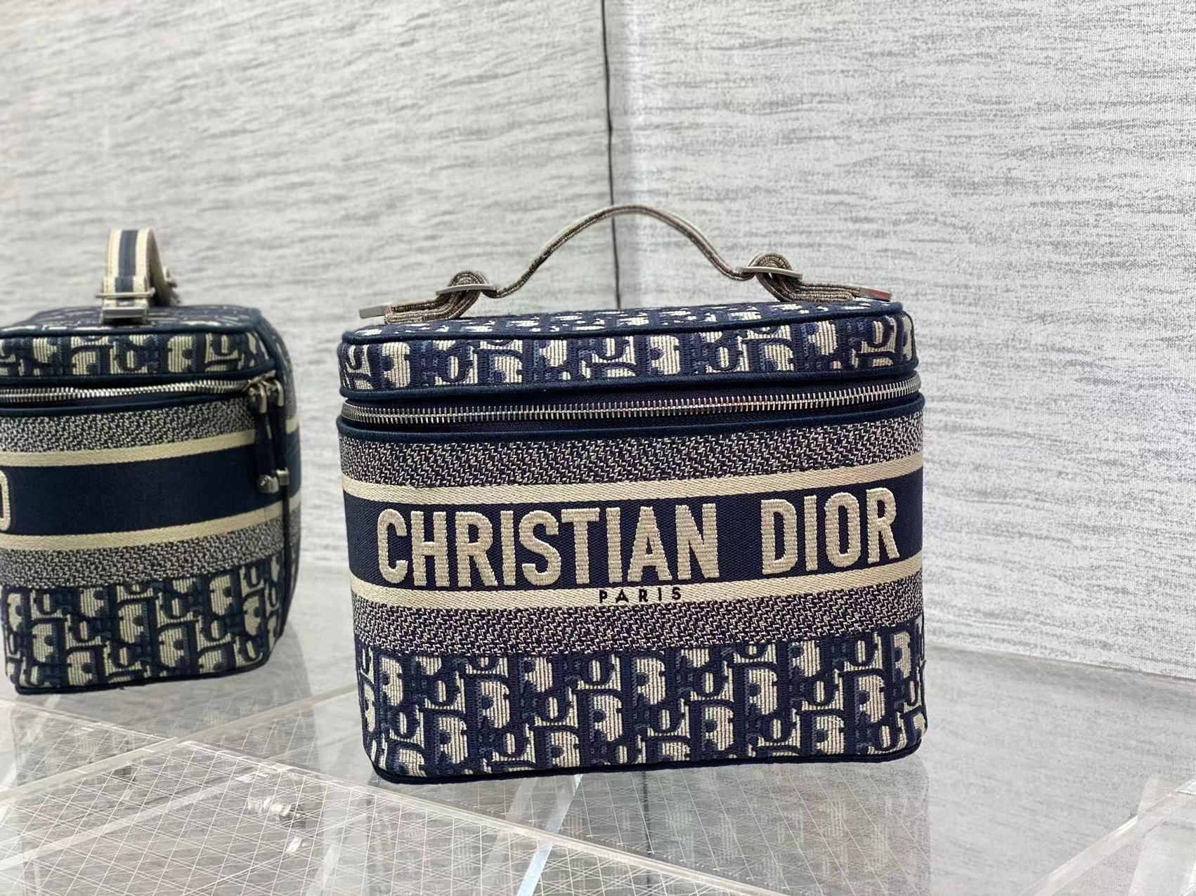 [TOP] Christian Dior Travel Oblique Makeup Bag 25X14X15cm - 2 Colour