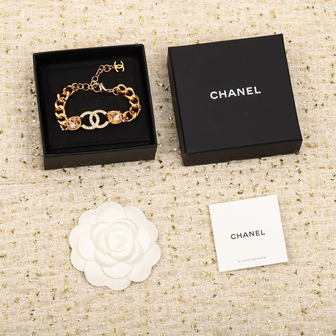 [TOP] CHANEL Drill Chain Bracelet - Gold